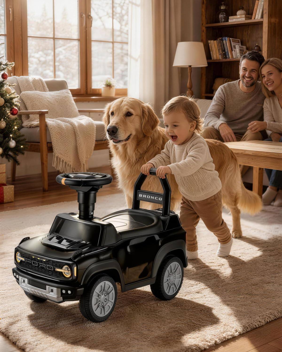 Alt View 1. FIRST RIDE ON - Licensed Ford Bronco Raptor Toddler Push Car, Toddler Foot-to-Floor Ride on Car w/Horn, Music & Hidden Storage - Black.