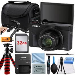 Canon - PowerShot G7 X Mark III Camera with 32GB Card + Case + Tripod + ZeeTech Basic - Black