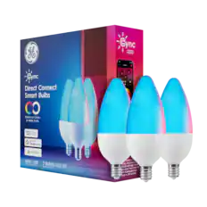 y6 Cync Pe . SAVANT - d. - - 2 Cyn Direct Connect Smart Bulbs 0 Millions of Colors & White Tones 1 1 + works alexa with wOre withh Google Home matter 40W 450 3 BULBS uners LED B1T candilatro SOA based on acual woth Lse Prov mcble wih ap hon 2 40- outpur bue M incondescent 6 380 lumeral ters