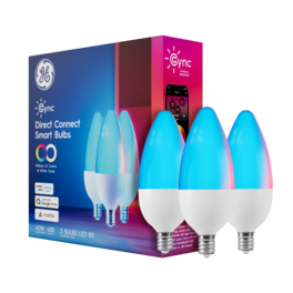 Cync - Decorative Direct Connect B11 Smart LED Bulb (3 Pack) - Full Color