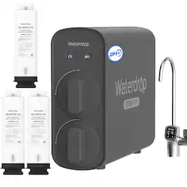 Waterdrop - G5P700A-Pro Alkaline Mineral pH+ Reverse Osmosis Water Filter Extra G5P700A-PRO-CF-3 Filters - Black