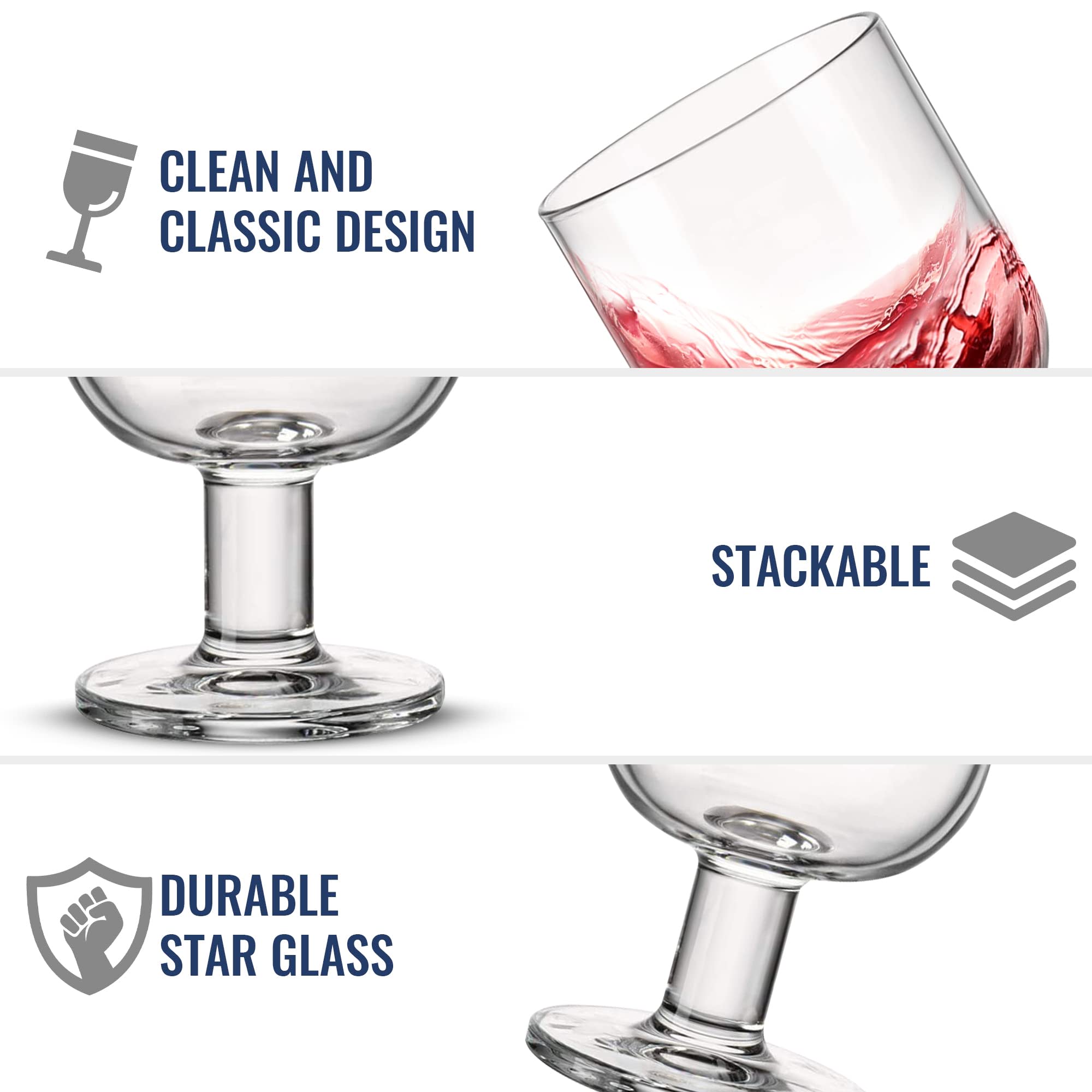 CLEAN AND CLASSIC DESIGN  
STACKABLE  
DURABLE STAR GLASS