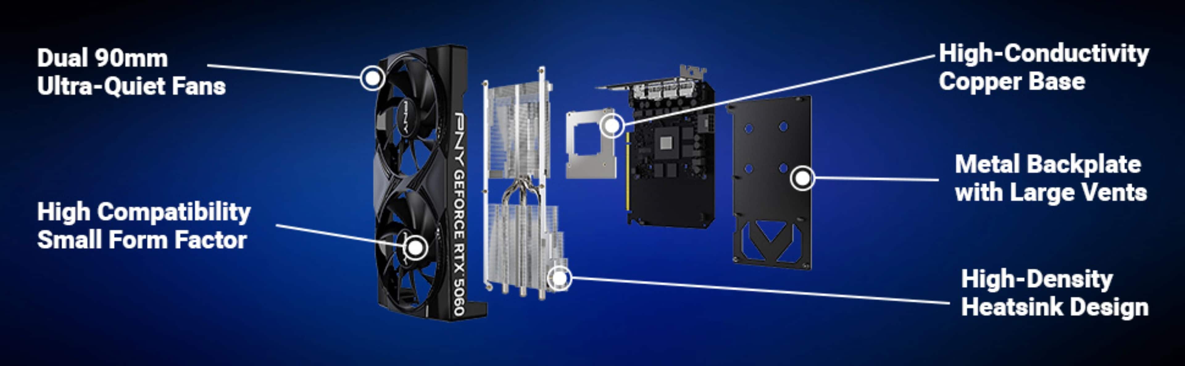 - Dual 90mm Ultra-Quiet Fans
- High Compatibility Small Form Factor
- High-Conductivity Copper Base
- Metal Backplate with Large Vents
- High-Density Heatsink Design