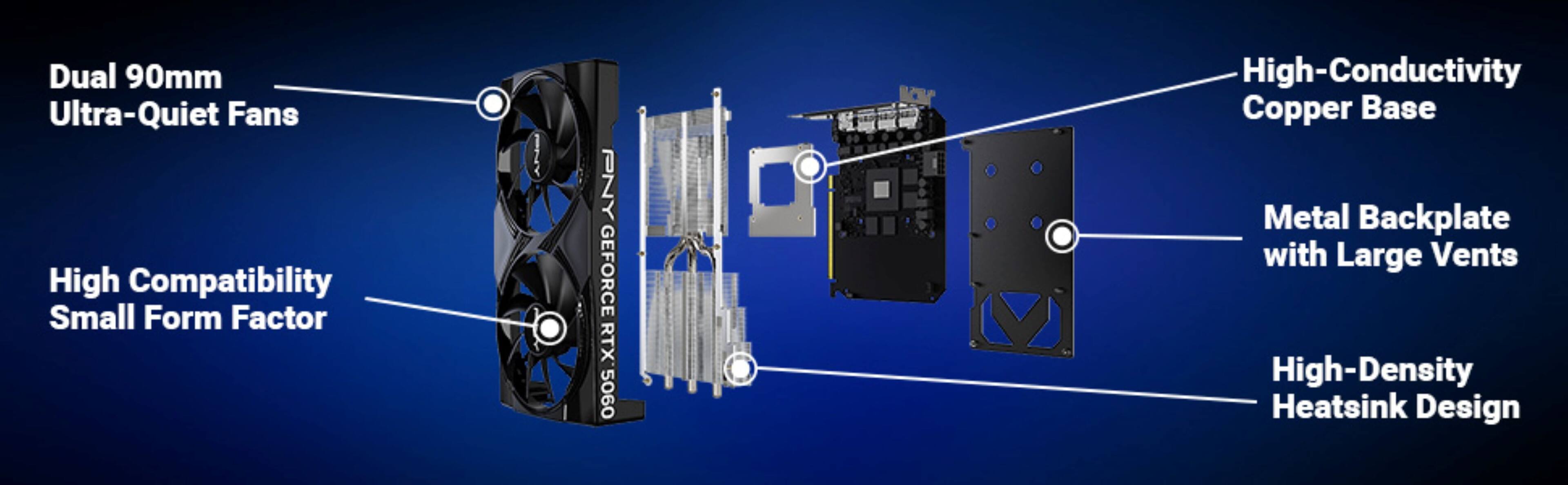 - Dual 90mm Ultra-Quiet Fans
- High Compatibility Small Form Factor
- High-Conductivity Copper Base
- Metal Backplate with Large Vents
- High-Density Heatsink Design