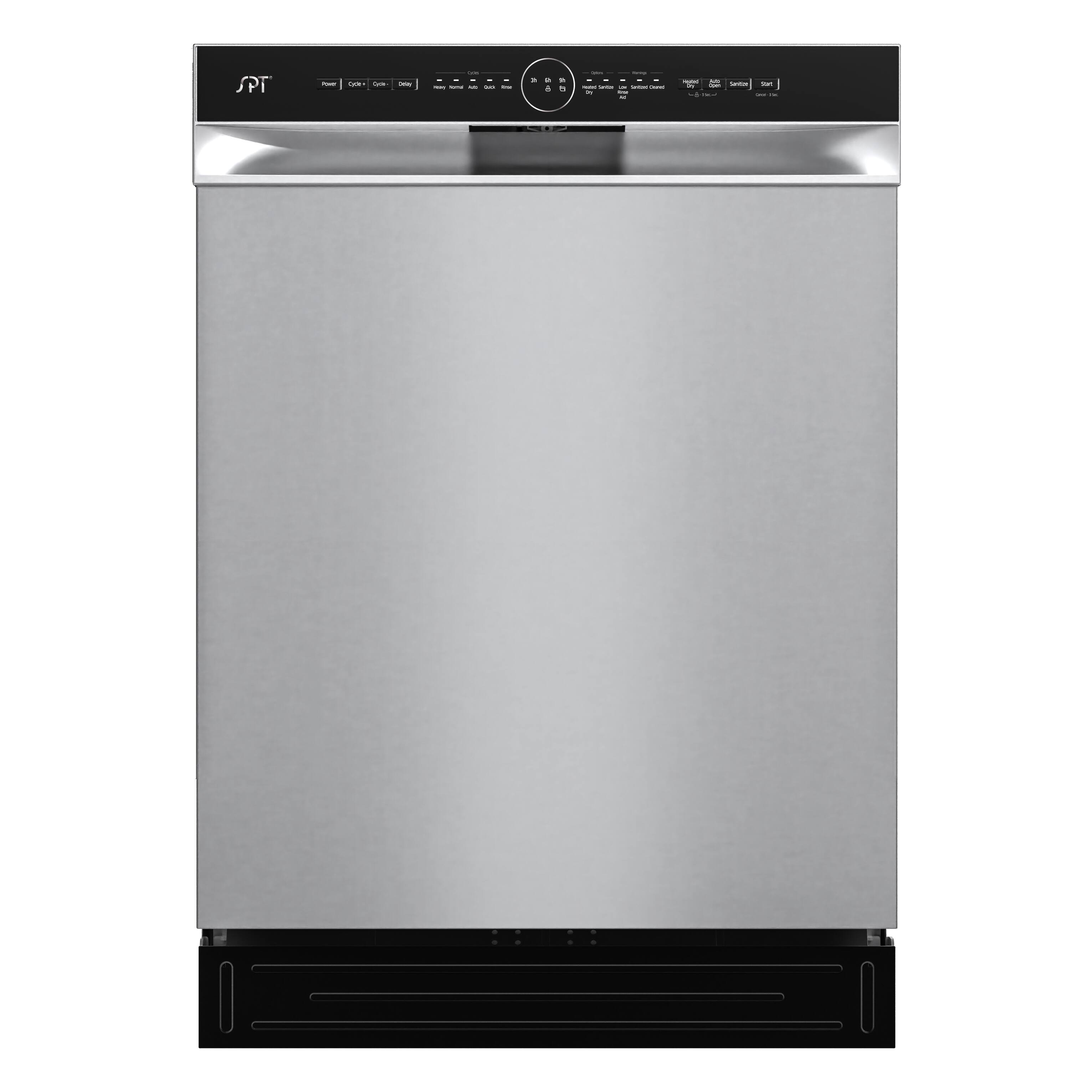 Front. SPT - 24 in. Front Control Built-In Tall Tub Dishwasher in Stainless Steel with 3rd Rack, 5 Cycles, 54 dBA, and Smart Wash - Stainless Steel.