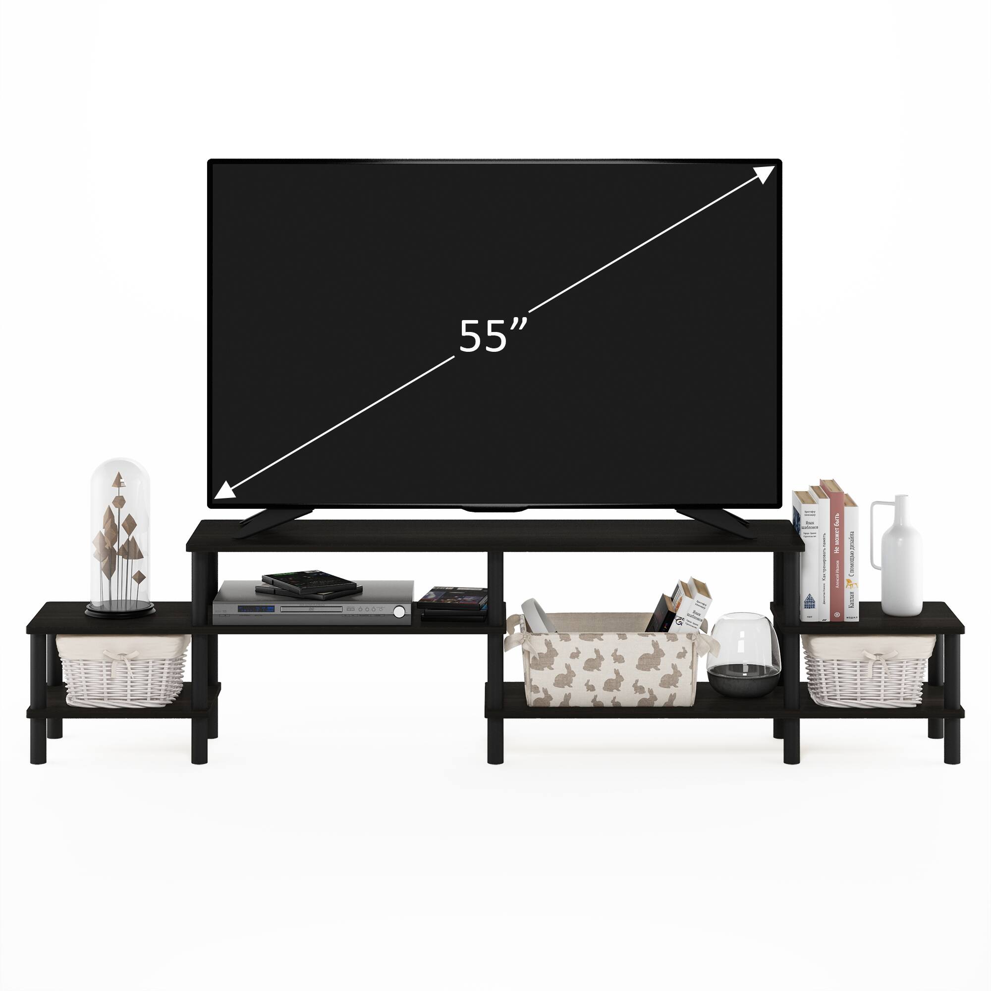 Alt View 4. Furinno - Turn-N-Tube Grand Entertainment Center for TV up to 60 Inch - Espresso.