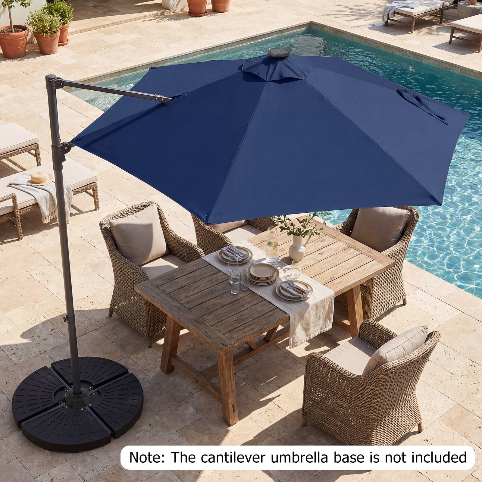 Note: The cantilever umbrella base is not included.