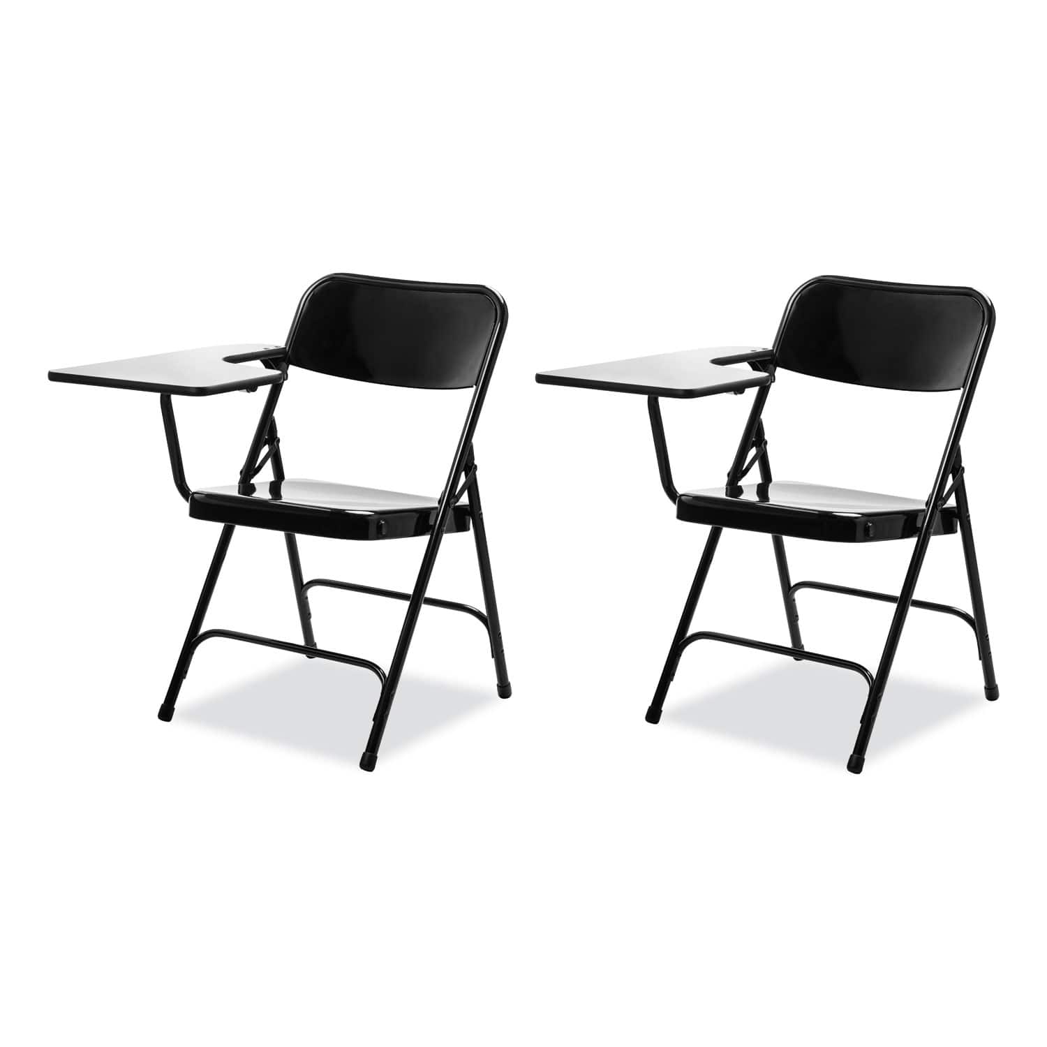 National Brand - 5200 Series Right-Side Tablet-Arm Folding Chair Supports 480 lb 17.25 Seat Height Black 2/Carton - Black|Gray