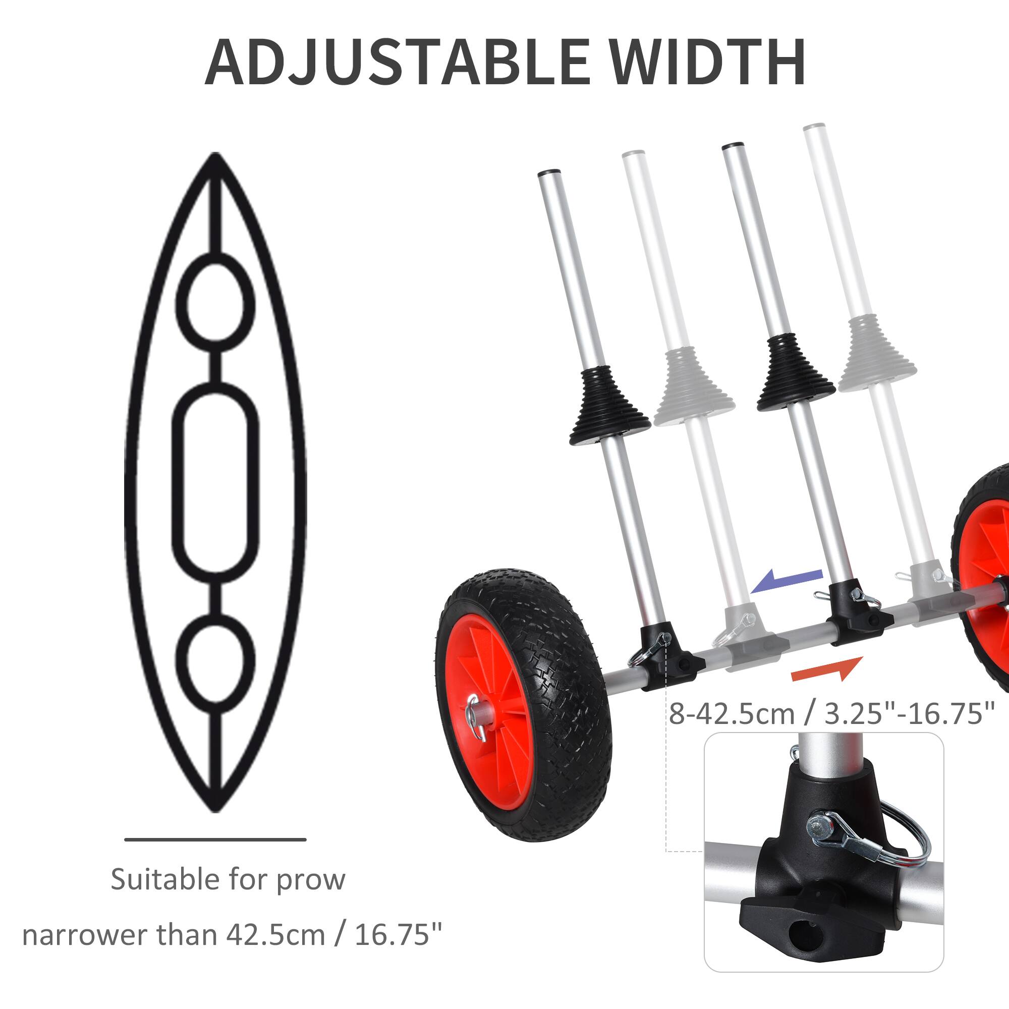 ADJUSTABLE WIDTH 8-42.5cm / 3.25"-16.75" Suitable for prow narrower than 42.5cm / 16.75"