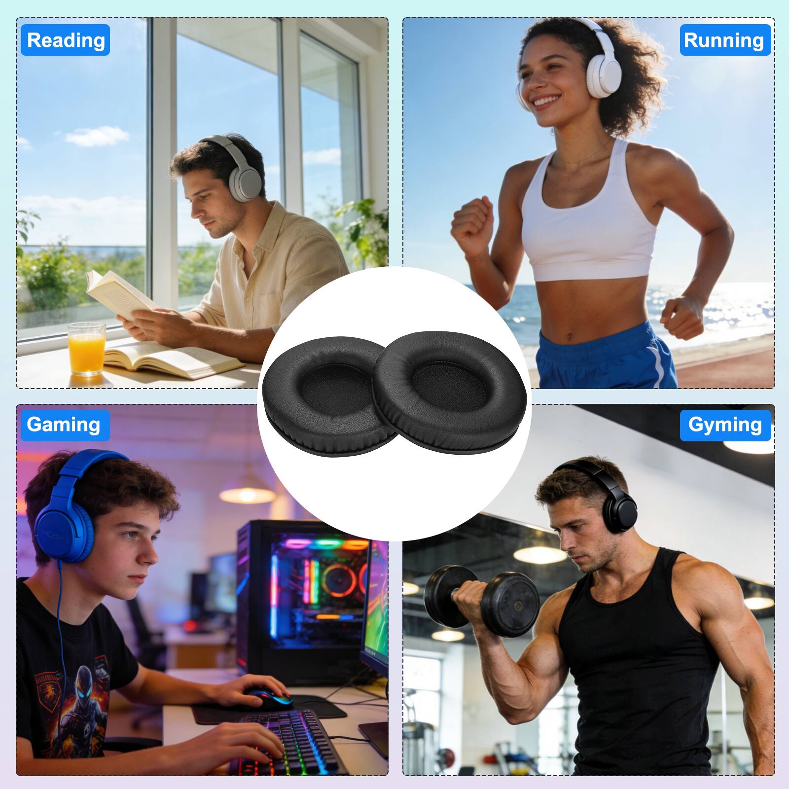 Reading  
Running  
Gaming  
Gyming