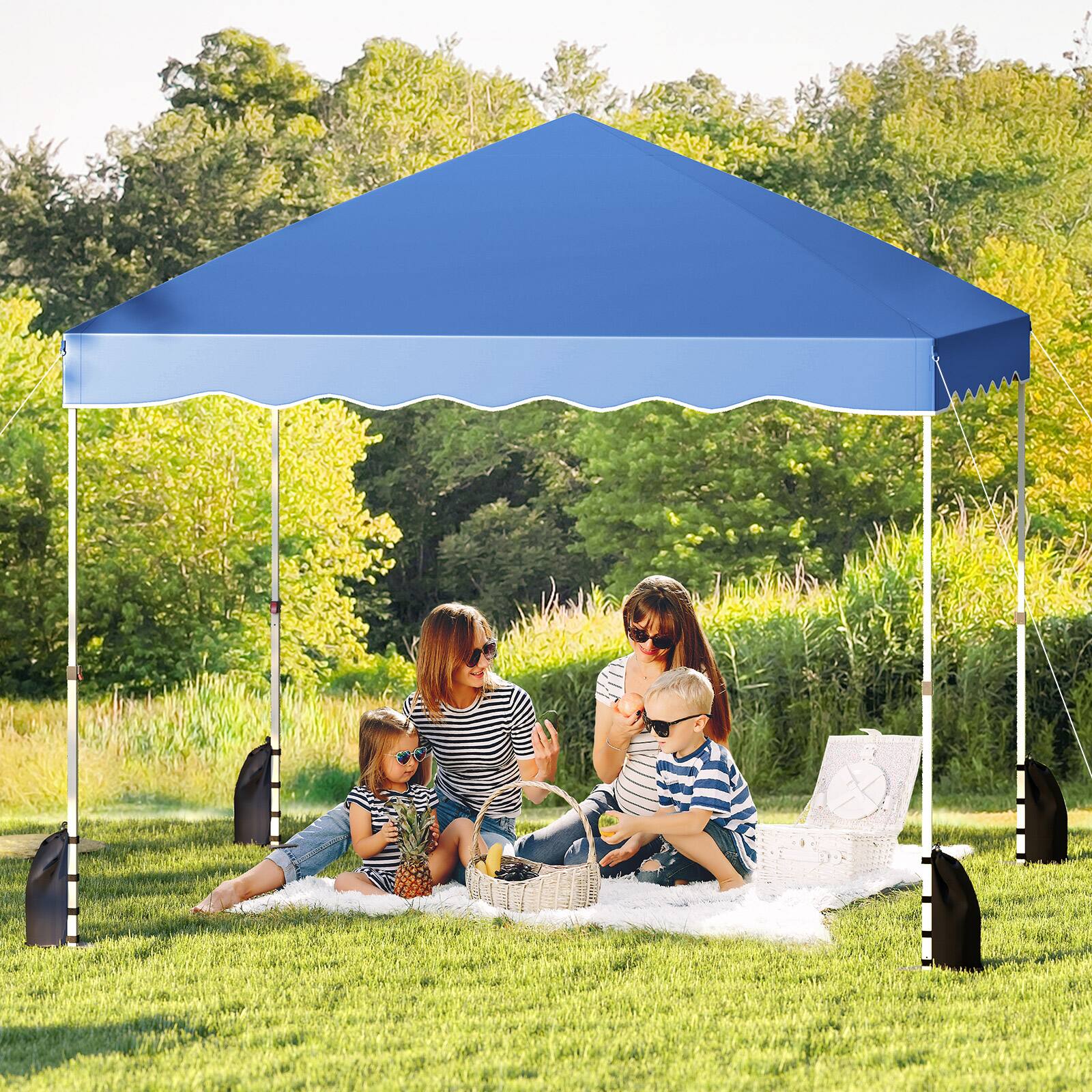 Alt View 1. Gymax - Gymax 10 X 10 FT Pop up Canopy Tent Portable Foldable Patio Shelter w/ Wheeled Bag Blue - Blue.