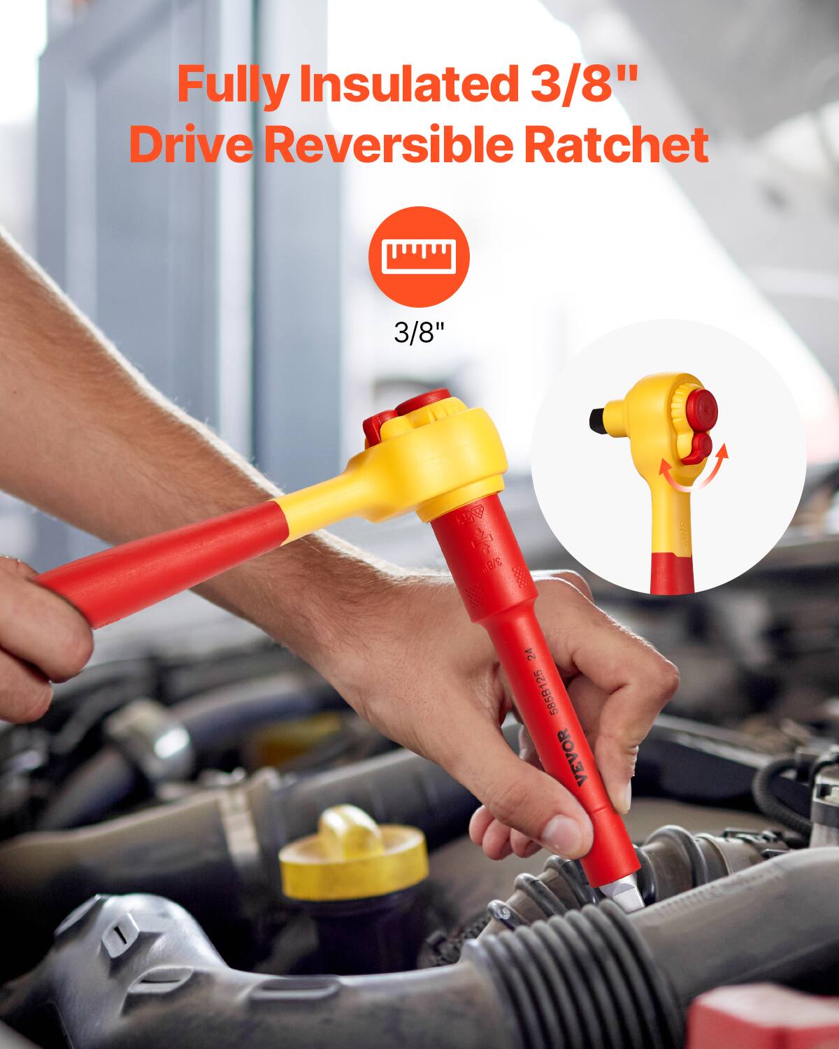 Fully Insulated 3/8" Drive Reversible Ratchet  
3/8"  
VEVOR