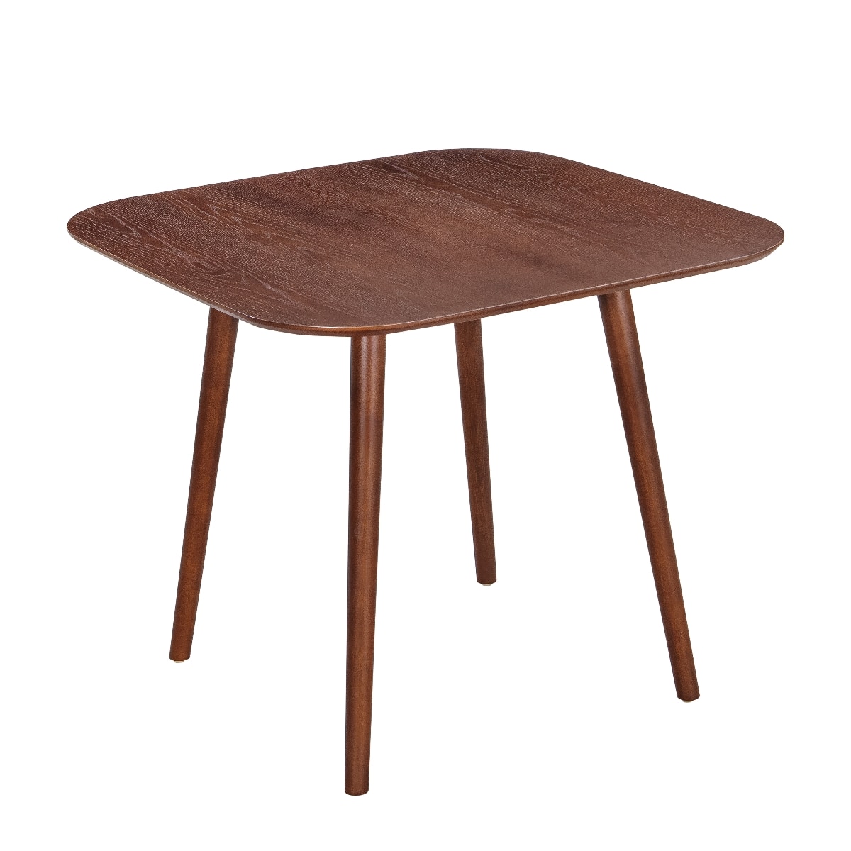 Loheer - Square Dining Table Mid Century Modern Table for Four - Dark Walnut