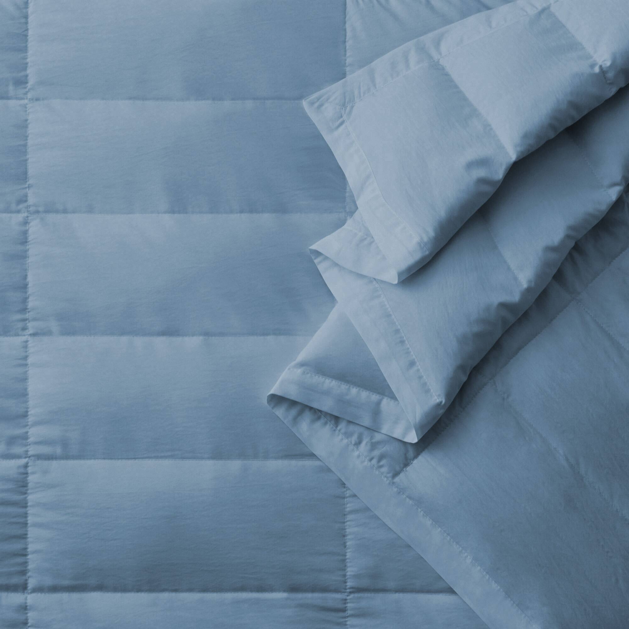 Alt View 1. Puredown - Puredown Cooling Luxurious White Down Blanket with Satin Trim Soft Bed Cover, Navy/ Tencel, 90x108 inches - Navy.