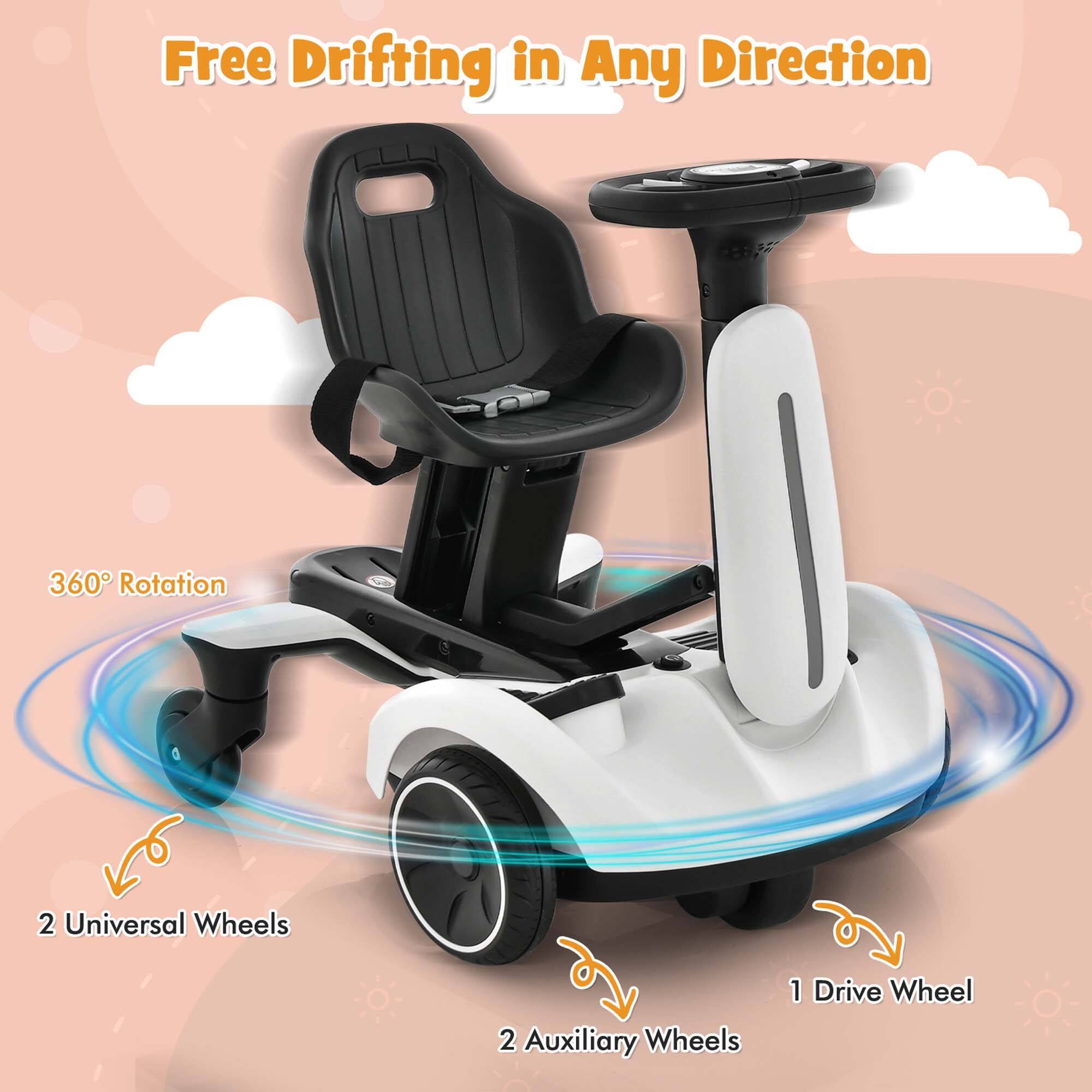 Free Drifting in Any Direction  
360° Rotation  
2 Universal Wheels  
2 Auxiliary Wheels  
1 Drive Wheel