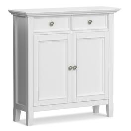 Simpli Home - Amherst 36 inch Wide Solid Wood Transitional Storage Cabinet - White