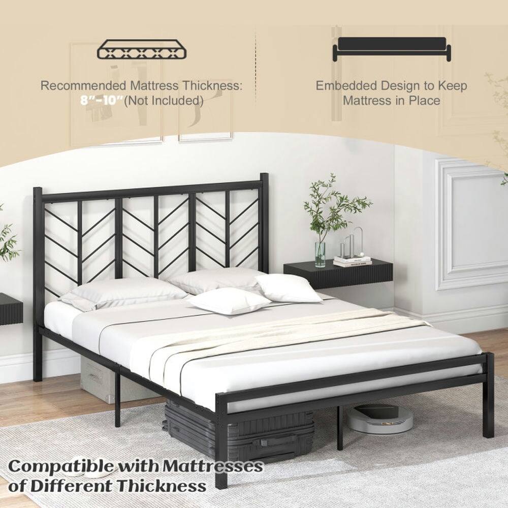 Recommended Mattress Thickness: 8"–10" (Not Included)  
Embedded Design to Keep Mattress in Place  
Compatible with Mattresses of Different Thickness