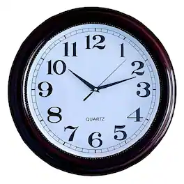 FC Design - 15"H Dark Brown Classic Round Wall Clock - Decorative Timepiece - Multicolor