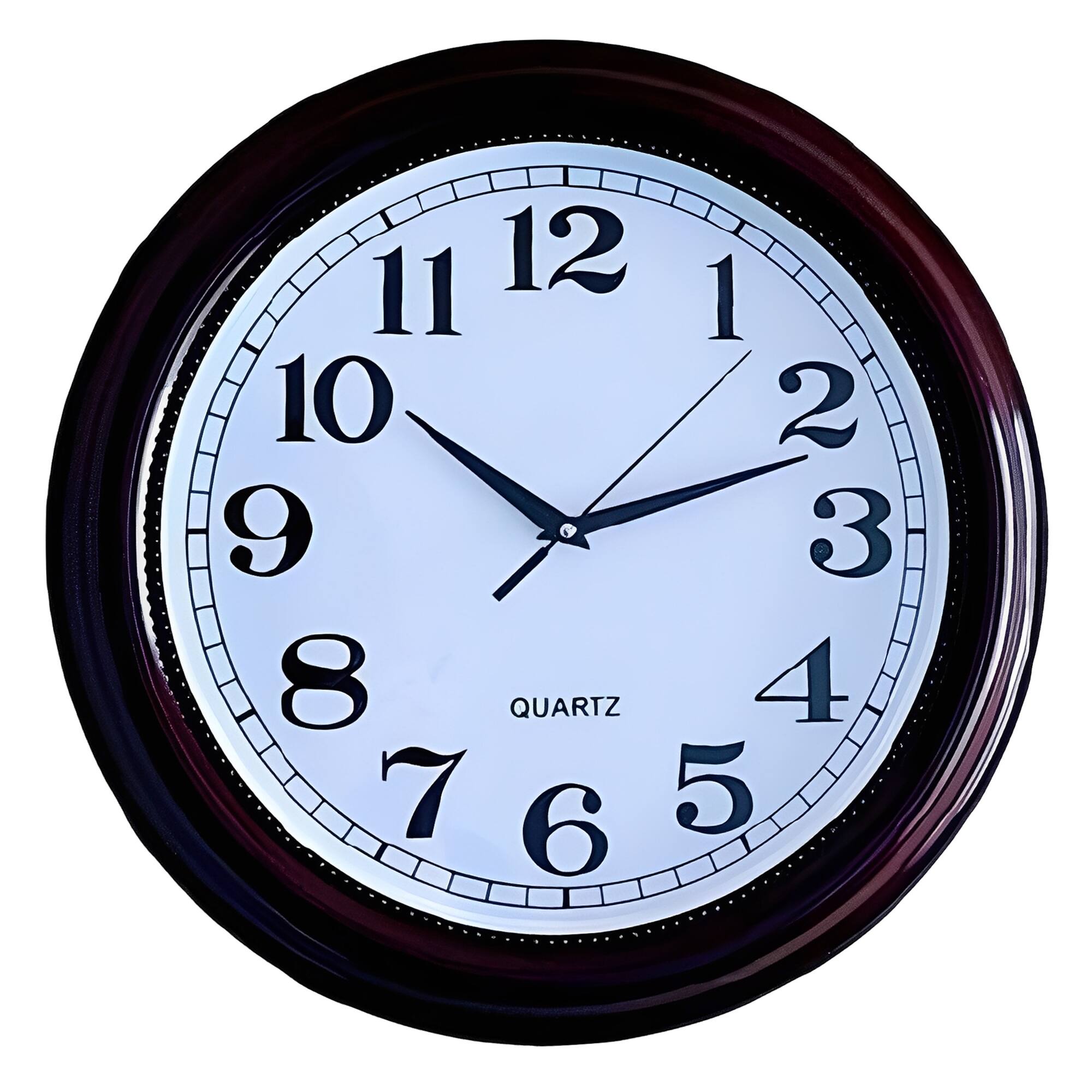 FC Design - 15"H Dark Brown Classic Round Wall Clock - Decorative Timepiece - Multicolor