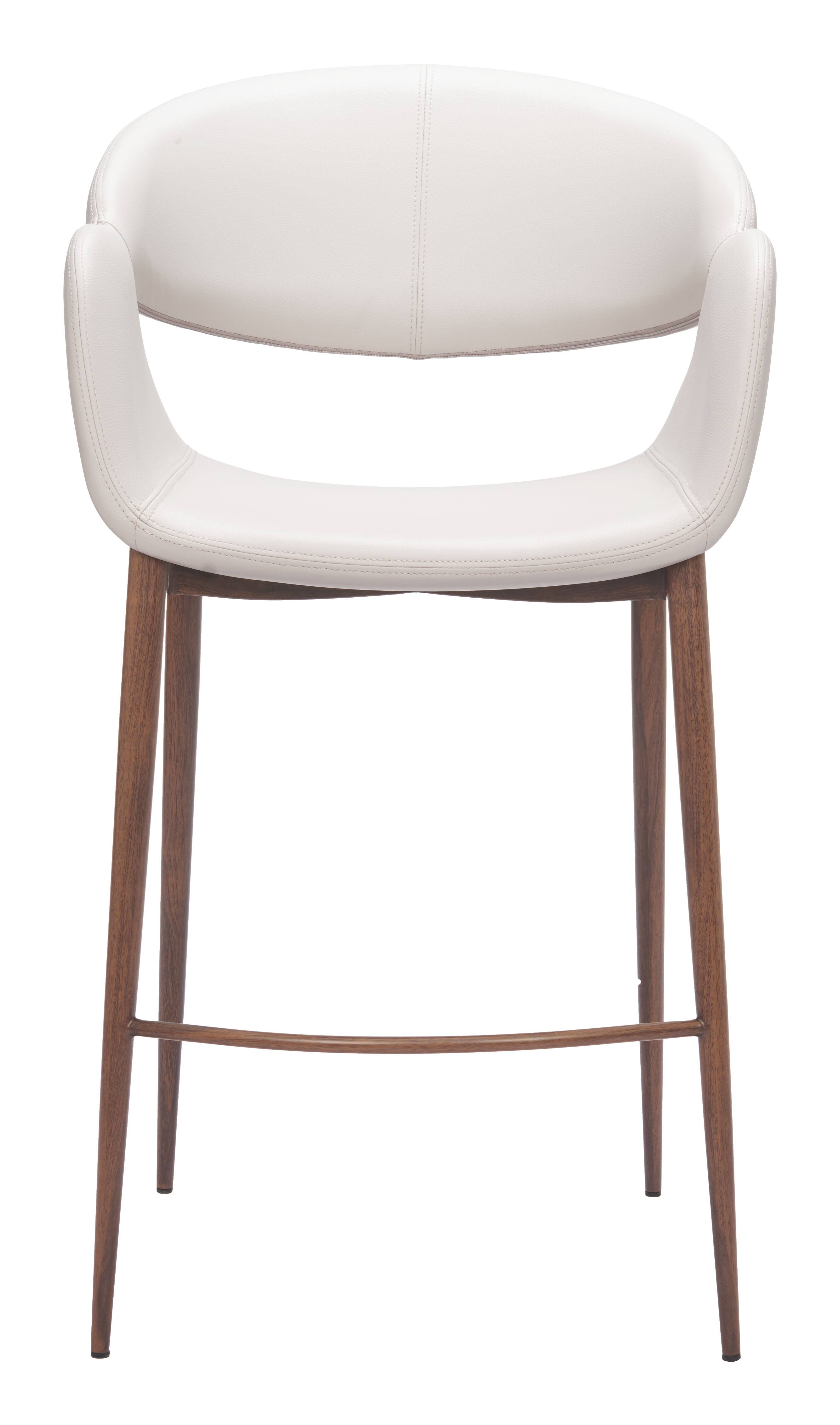 Alt View 1. Hivvago - Limay Counter Stool Beige & Walnut - Beige & Walnut.