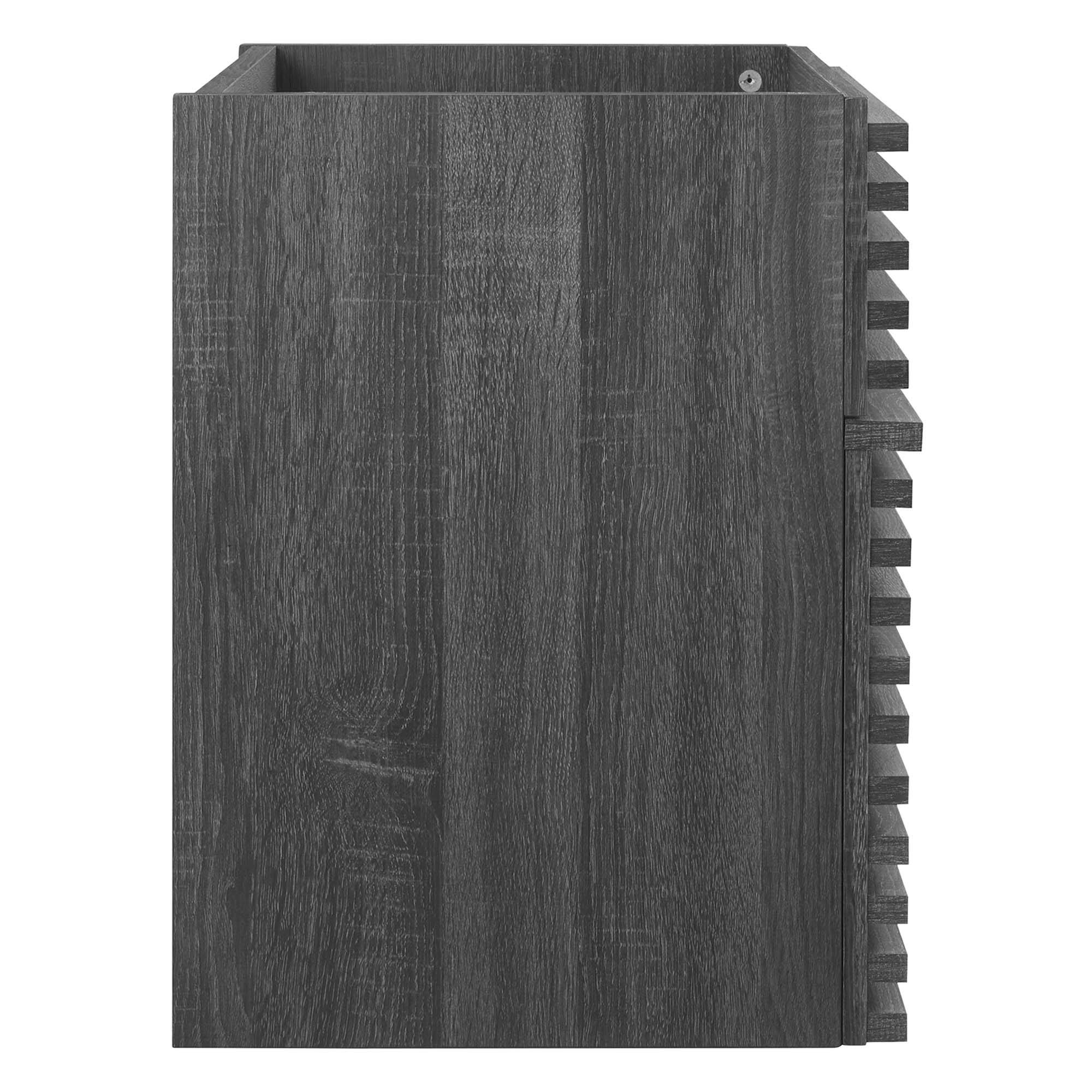 Alt View 1. Modway - Render Wall-Mount Bathroom Cabinet Basin Not Included - Charcoal.