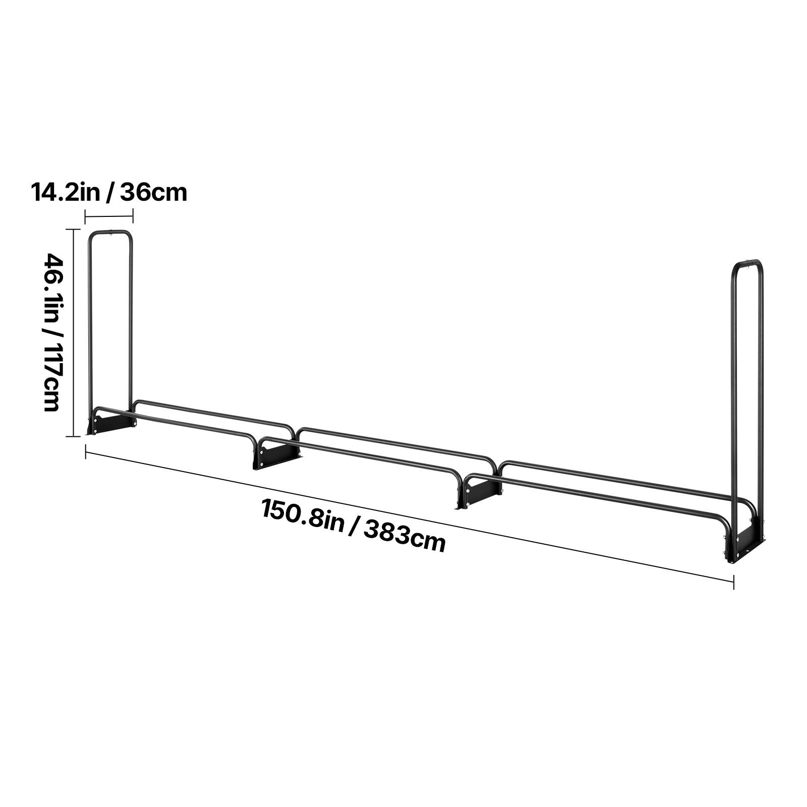 14.2in / 36cm  
46.1in / 117cm  
150.8in / 383cm