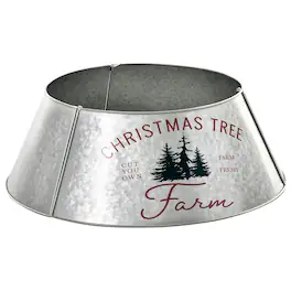 Homcom - Christmas Tree Collar, Steel Tree Ring Skirt, Home Xmas Decor for Christmas Tree, 26x26x9 - Silver