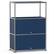 Alt View 4. Malletson - Modern 3-Tier Modular Metal Sideboard, Storage Cabinet with 2 Drop-Down Doors for Home Office & Coffee Bar - Blue.