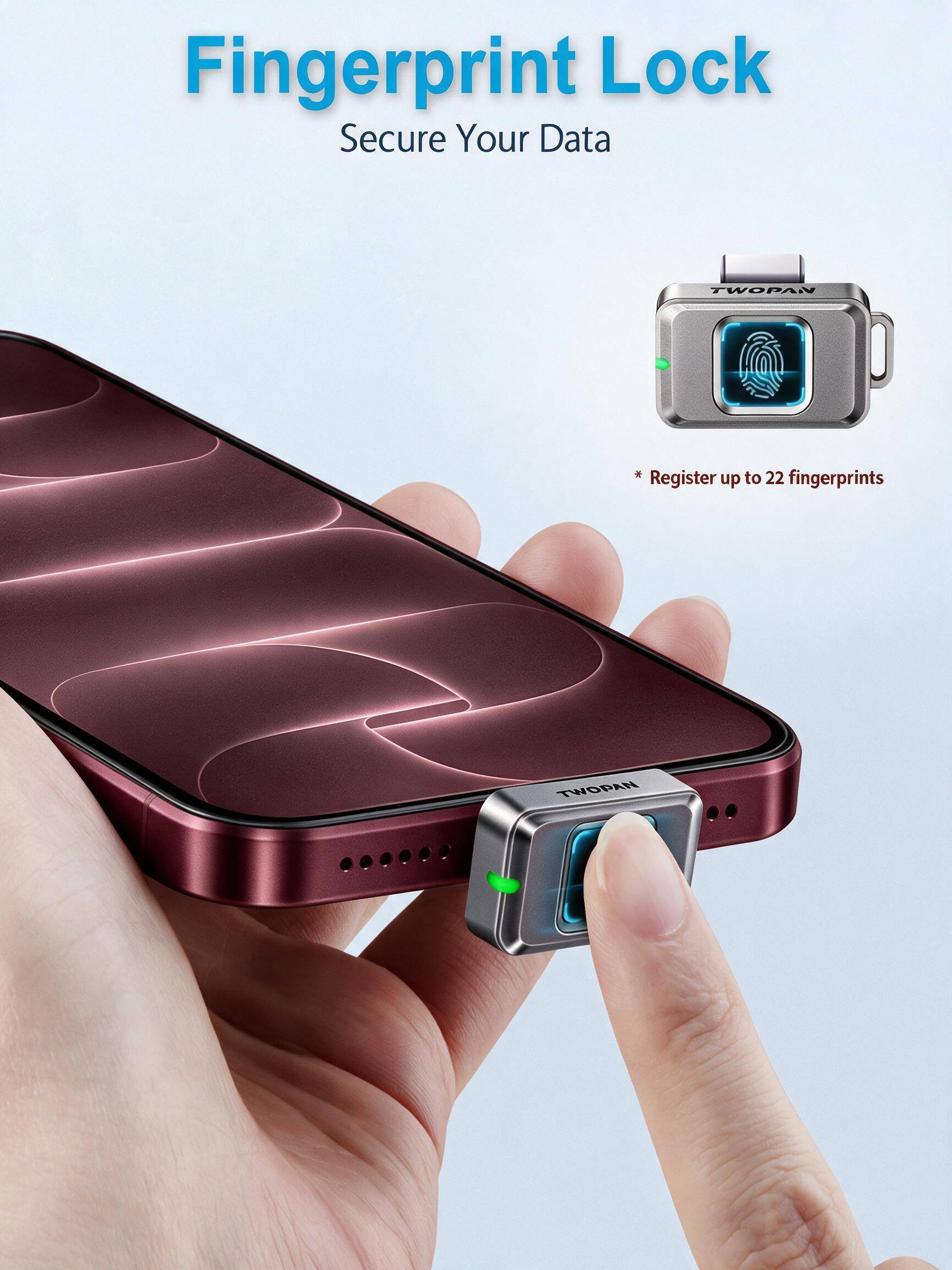Fingerprint Lock Secure Your Data

TWOPAN
* Register up to 22 fingerprints