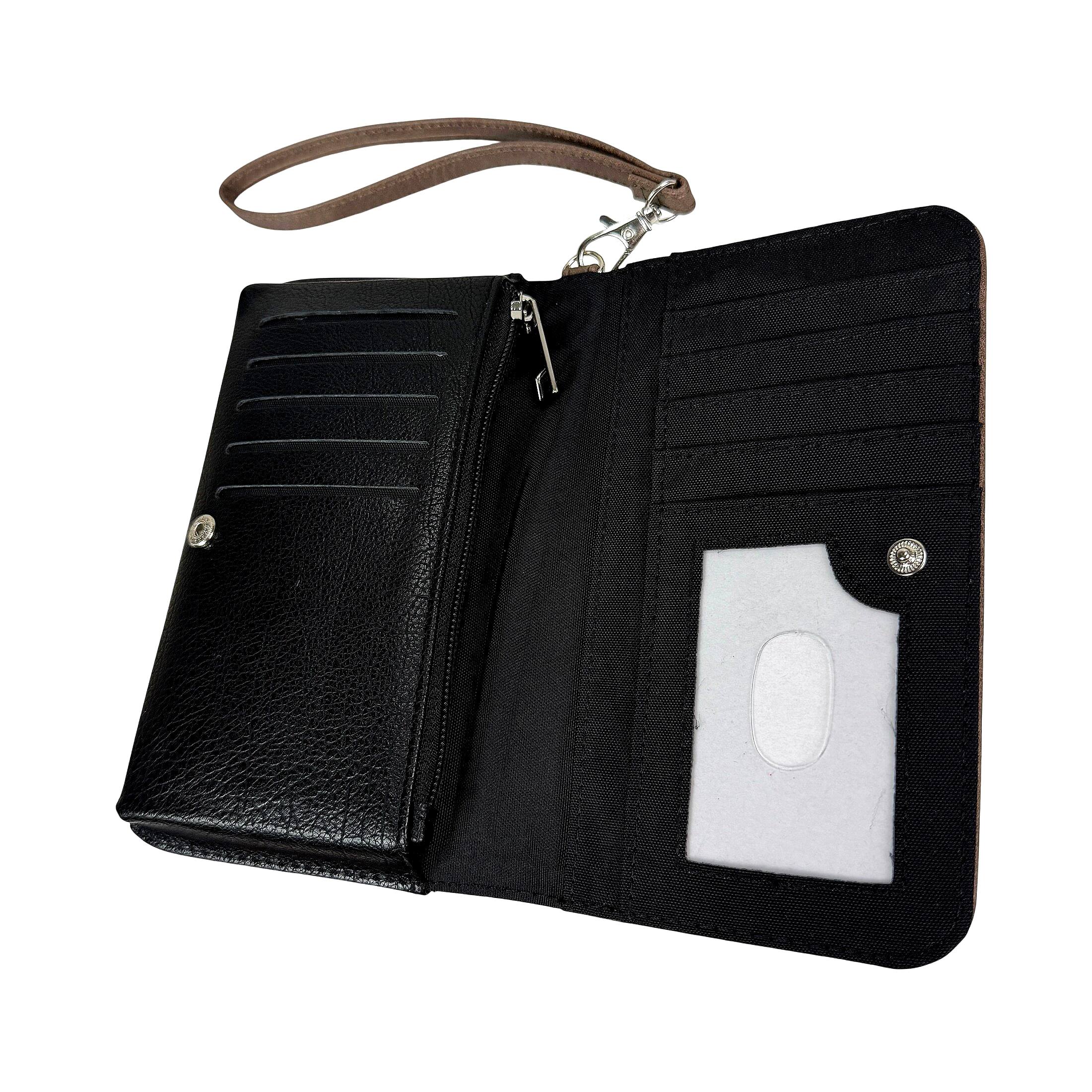 Alt View 2. Things2Die4 - Wuthering Heights Book Style Wallet RFID Wristlet Brown Vinyl 7 X 4.25 In - Brown.