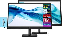 HP - 22" FHD VA Monitor with 250 nits Brightness, Anti-Glare, Flicker Free, VESA Mount, HDMI, VGA & DKZ Hub, 2 Pack - Black