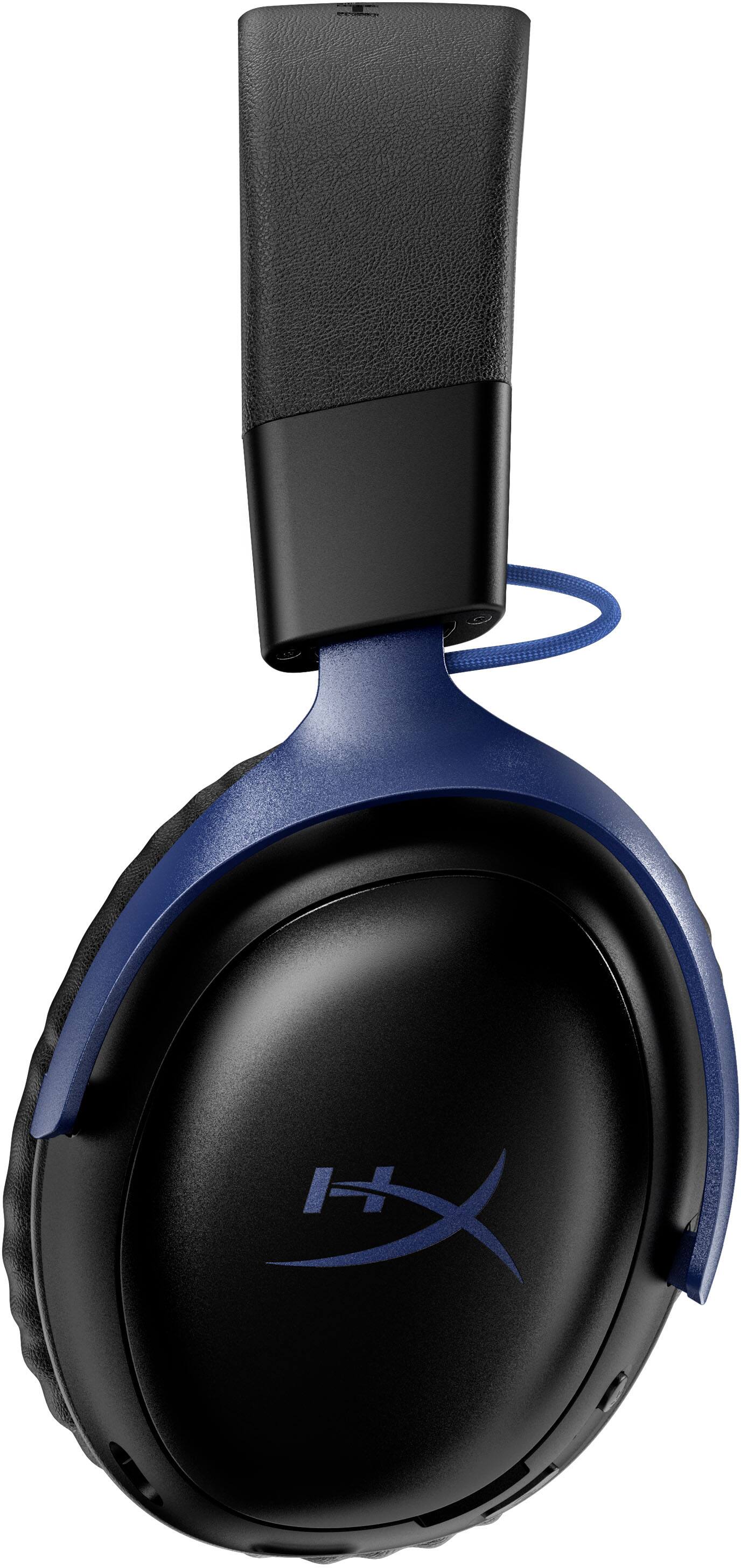 Angle. HyperX - Cloud III S Wireless Gaming Headset for PC, PS5, PS4, Nintendo Switch, Mac, and Mobile - Black/Sci-Fi Blue (Special Edition).