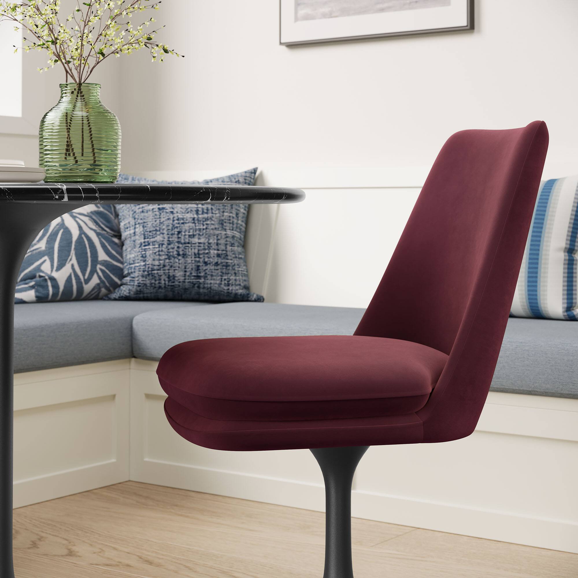 Alt View 2. Modway - Lippa Swivel Dining Chair by Modway - Black Mulberry.
