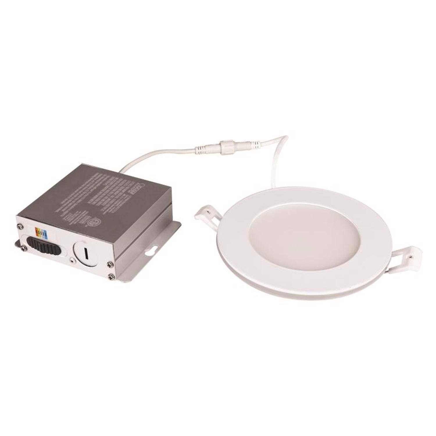 Left. FEIT ELECTRIC - Feit LED Retrofits White 5 in. W Aluminum LED Canless Recessed Downlight 10.3 W.