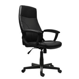 Spaco - Executive Office Chair, Medium Back, Adjustable Tilt, Pneumatic Height, for Home Office - Black