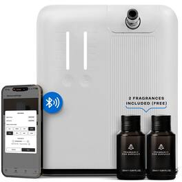 Live At Space - Cold-Air HVAC Scent Diffuser 2000ft², App Control, 2 Scents - Pro White + 2 Fragrances