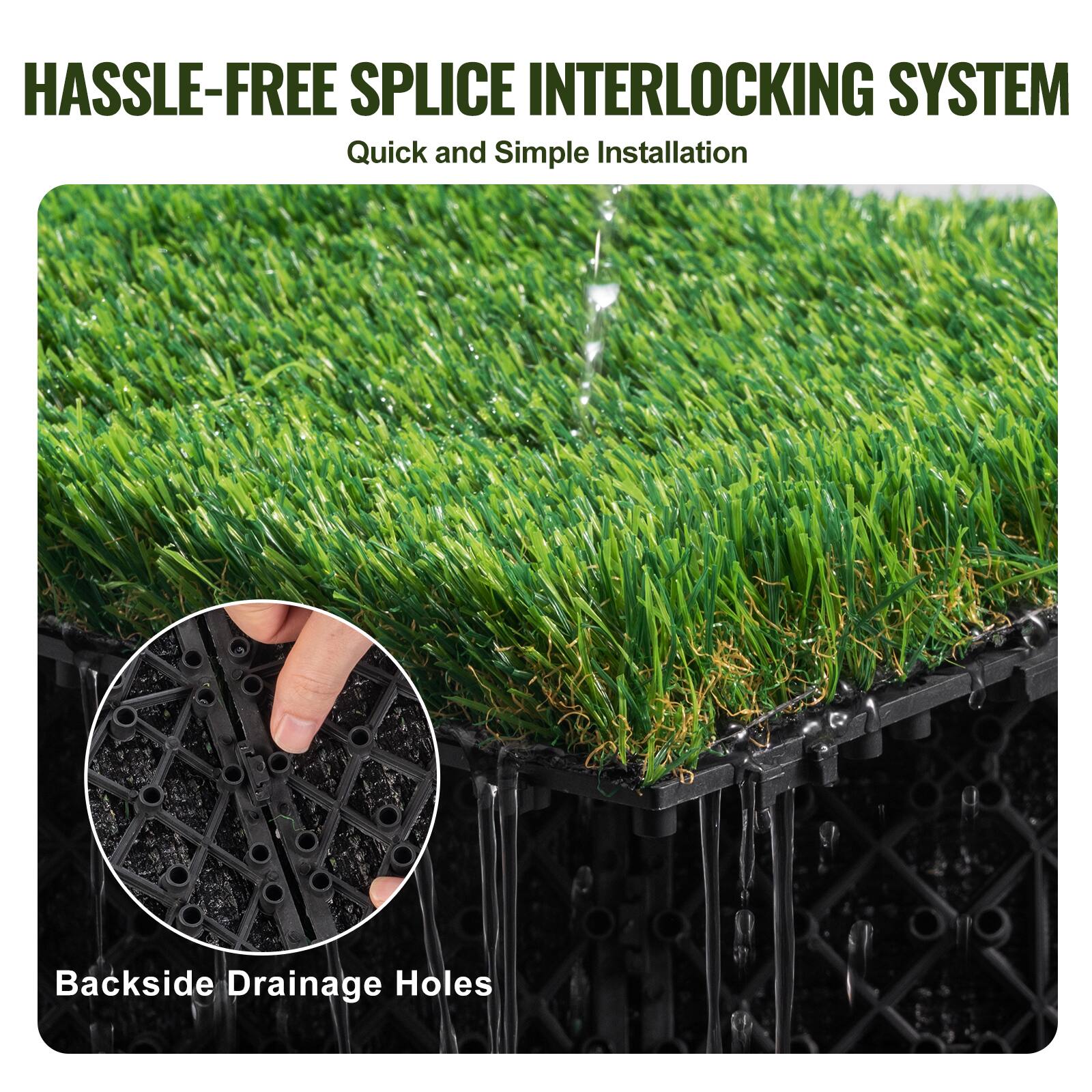 HASSLE-FREE SPLICE INTERLOCKING SYSTEM  
Quick and Simple Installation  
Backside Drainage Holes