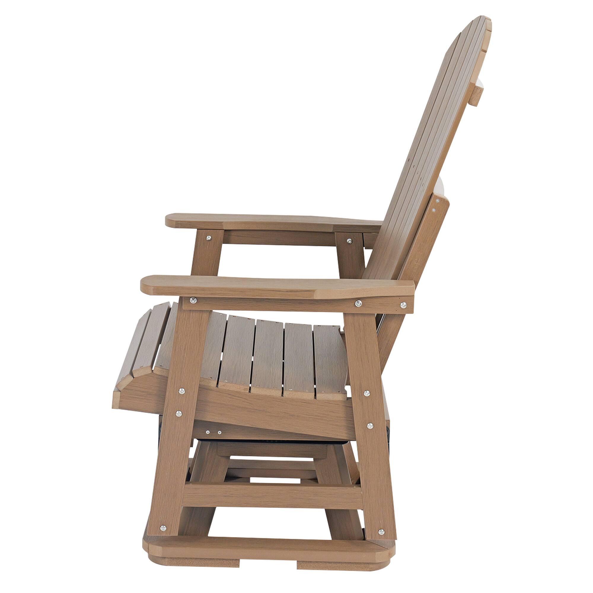 Alt View 7. Fortune Candy - HIPS Swivel Patio Glider, Poly Lumber Weather Resistant Outdoor Chair, for Patio, Porch, Yard - Brown.