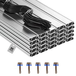VEVOR - Greenhouse Spring Wire and Lock Channel, 50 Packs 6.56 ft PVC-Coated Wiggle Wire & Aluminum Alloy Channel Bundle Kit - Silver