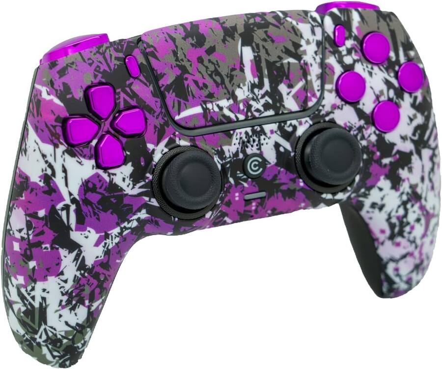 Purple Controller Custom Custom Controllerzz Custom Wireless Controller for PS5 Shadow Bloom ...