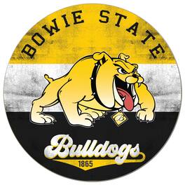 Jardine - Bowie State Bulldogs 20'' x 20'' Retro Logo Circle Sign - Yellow