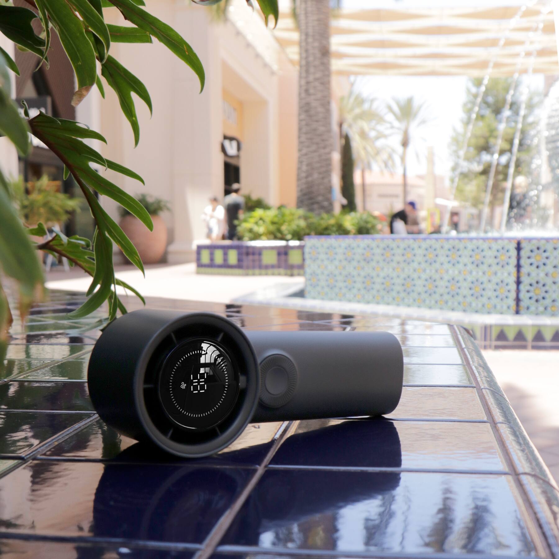 Angle. Aluratek - Aluratek Vortex Go Handheld Rechargeable Fan ADF01F - Black.