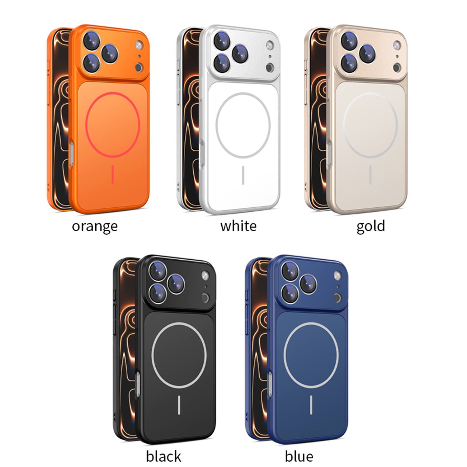 orange white gold black blue
