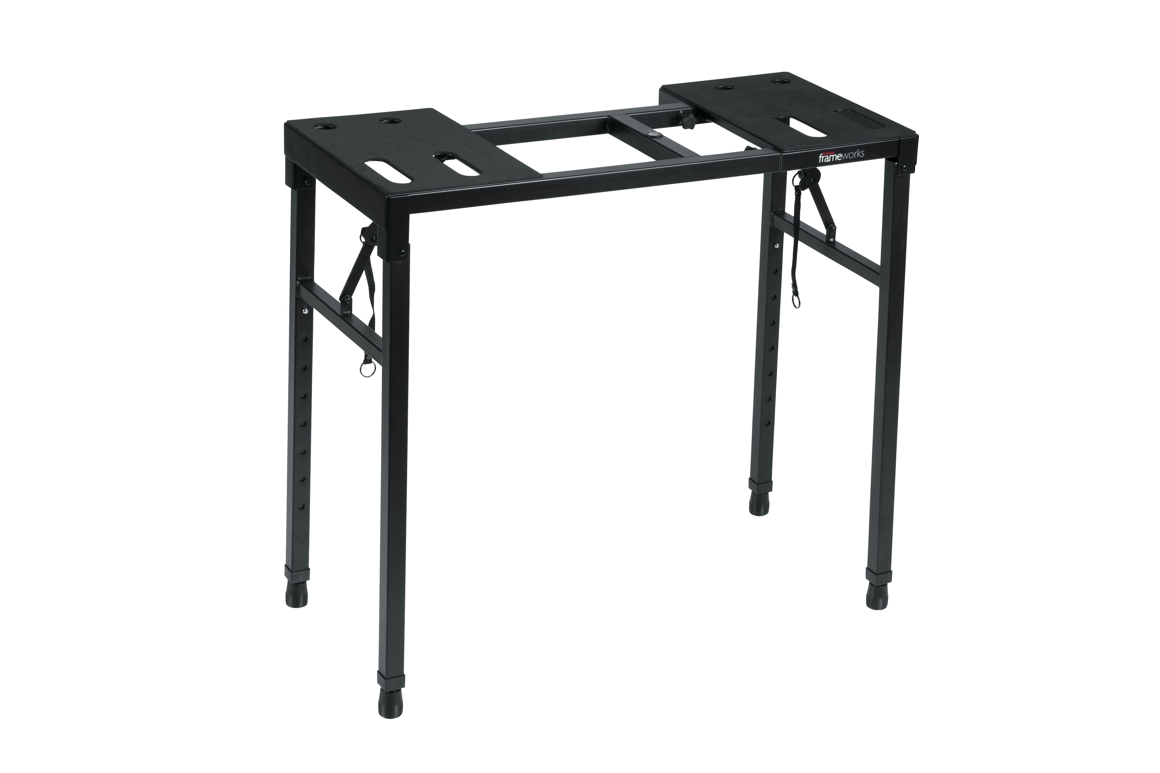 Gator Frameworks - Heavy-Duty Keyboard Table with Multi-Adjustable Extrusions and Built In Leveling Assist, for Professional Audio Gear