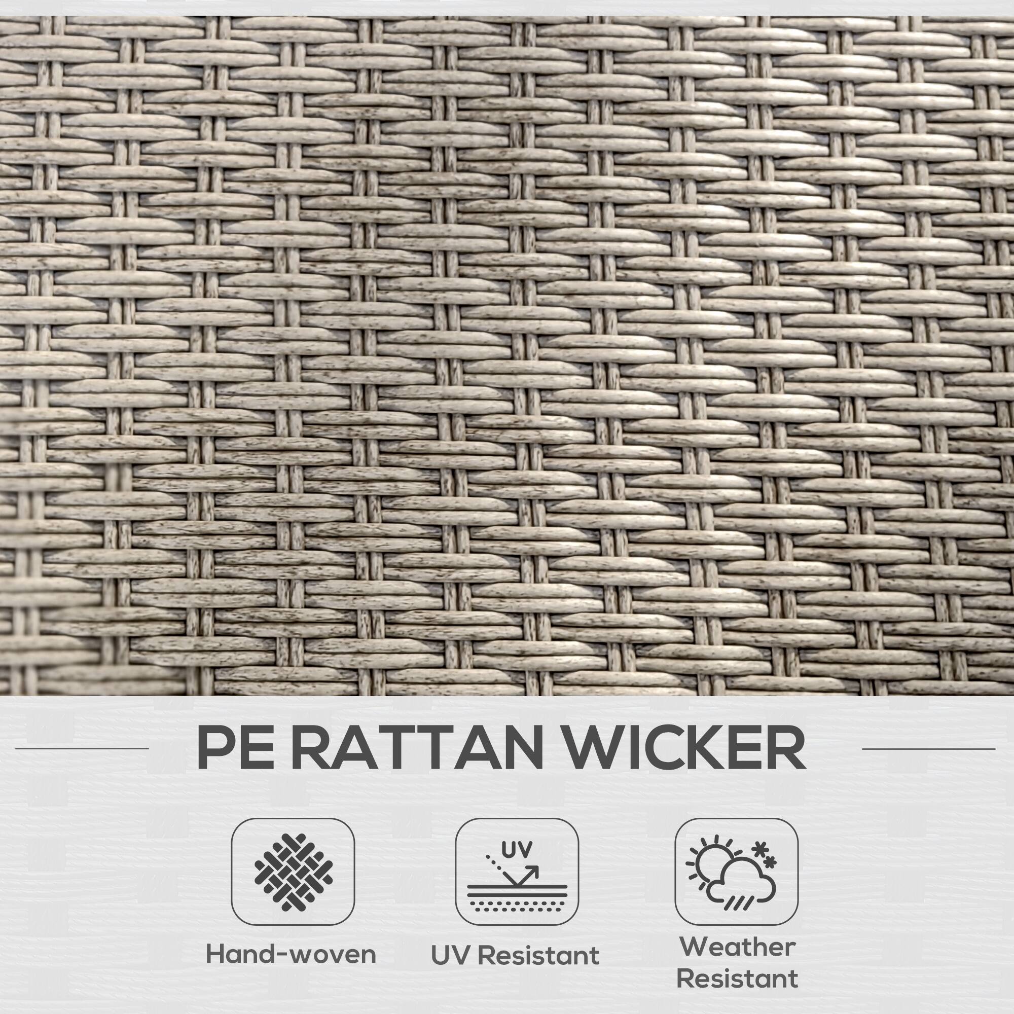 PE RATTAN WICKER

- Hand-woven
- UV Resistant
- Weather Resistant