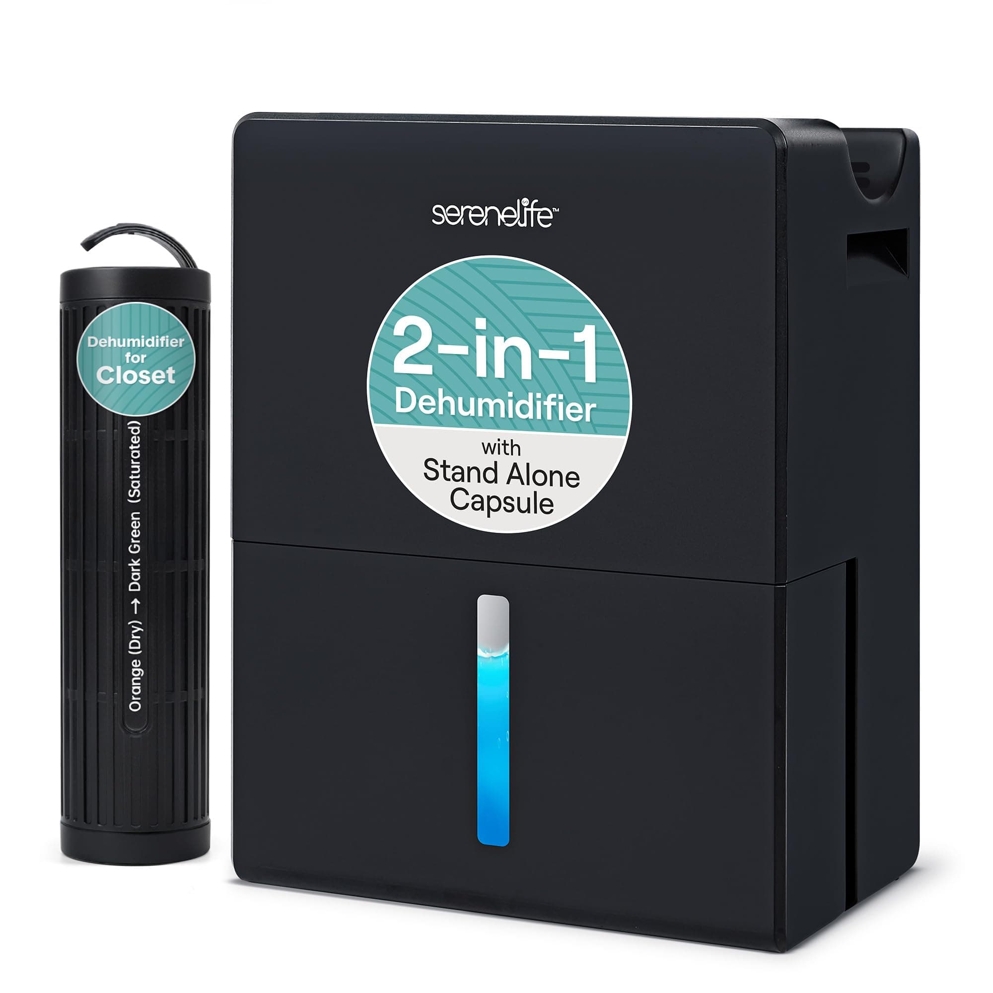 SereneLife - 2-in-1  Dehumidifier Smart Humidity Control - Black