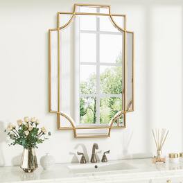 TECH SAFARI - Mirror For Wall Large Decorative Mirrors Decor Polished Bevelled Full Length Long Living Room Bathroom Bedr - Gold 36"L x 24"W