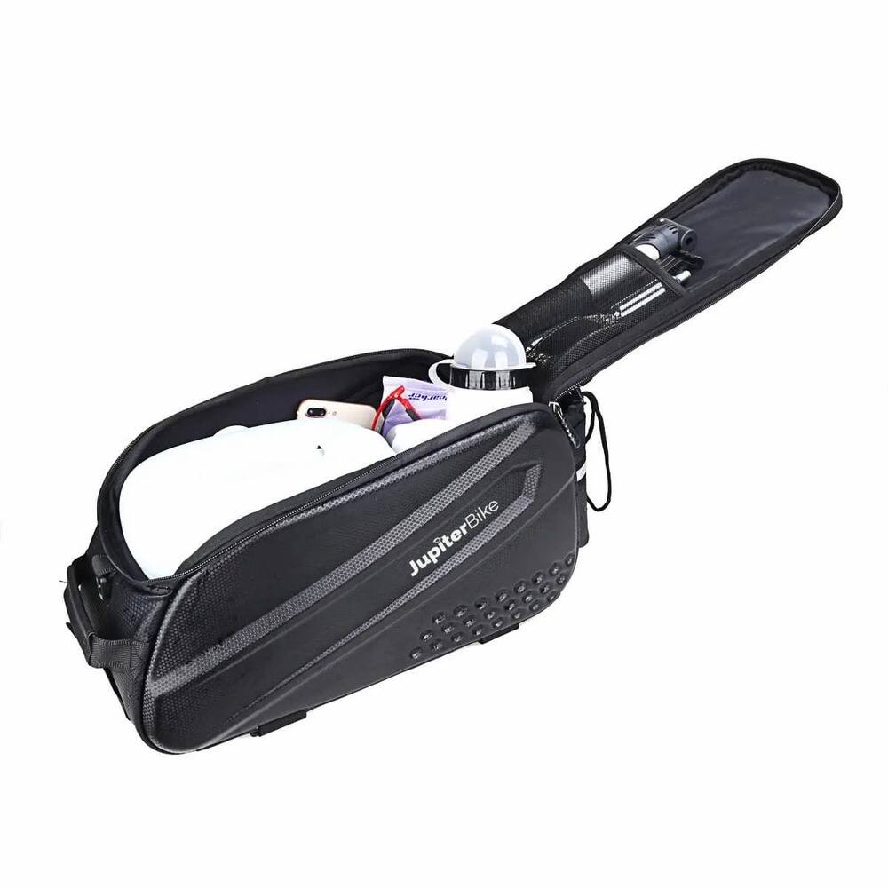 Left. Jupiter Bikes - Waterproof Trunk Bag for Bike or Scooter - Black - Black.