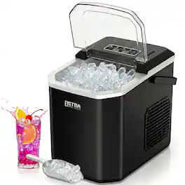 OSTBA - Ice Maker Countertop with Handle, 26 lbs Per Day with Self-Cleaning - Black