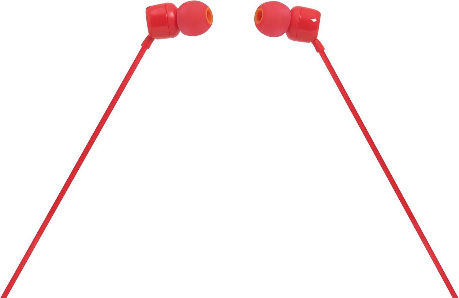 Left. JBL - JBL TUNE 110 RED In-Ear Tangle-Free Wired Headphones (Red).